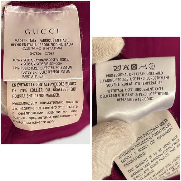 Gucci Late 2000s Collection Art Nouveau Print Knit Dress in Deep Pink Size XS - Picture 17 of 17